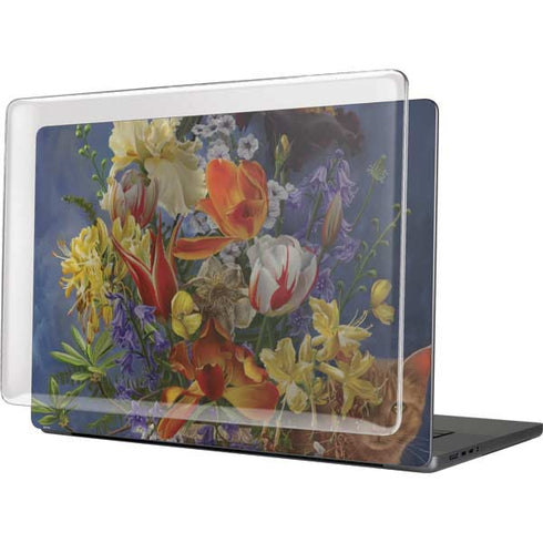 Tabby Cat with Flowers by Nene Thomas MacBook Cases